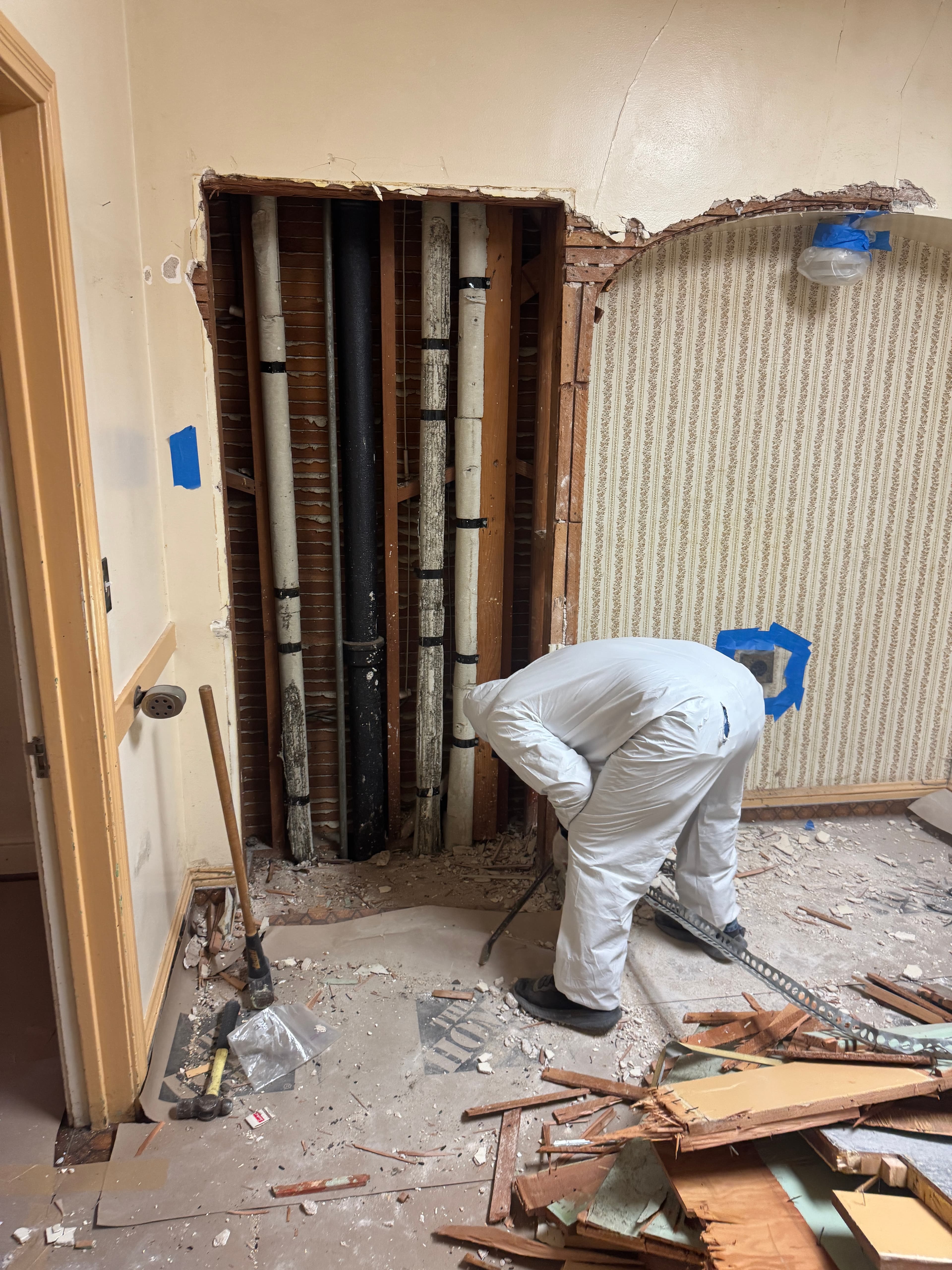 Interior room before lead-safe demolition